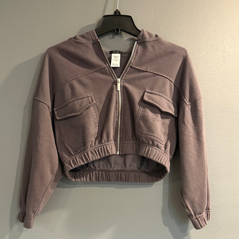 *GENTLY WORN* Girl’s Truce Size M (10-12) Cropped Zip-Up Hoodie
